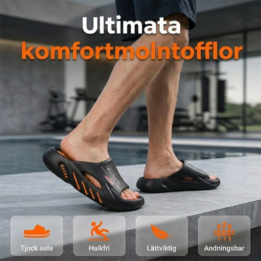 Halkfria molnslides med tjock sula för herrar