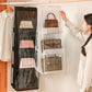 👜 50% RABATT! ✨ HÄNGANDE FÖRVARINGSVÄSKA - 6 Transparenta Fickor med Dammskydd, Vändbar Design för Optimal Organisation, Lättviktsdesign för Garderob 🏠👛