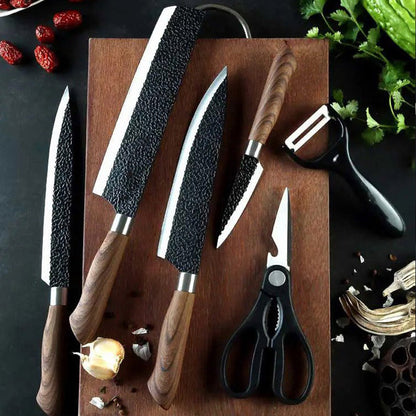 【📦 Limiterad 50 % rabatt】🔪🔥 Professionellt köksknivset i rostfritt stål – 6 delar, vass & hållbar
