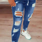 Skinny Stretch Ripped Jeans för kvinnor