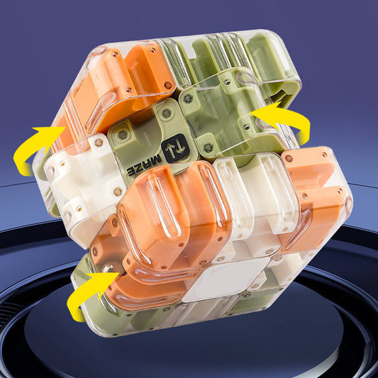 🧩 Stor Labyrint 3D-pussel Kub - 120 Utmanande Banor med Smidig Rotation för Kognitiv Utveckling & Roligt Lärande 🧠🔛