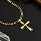 ✝️✨ Guldkrucifixhalsband – Detaljerat INRI-motiv, justerbar figarokedja och glittrande finish 💛