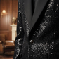 Mäns Svart Sparkle Tuxedo Dräkt Set