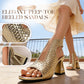 👡 Få 50 % rabatt nu! ✨ Eleganta damsandaler med öppen tå och hög klack – bekväm grov klack, justerbara remmar och snygg design 💃