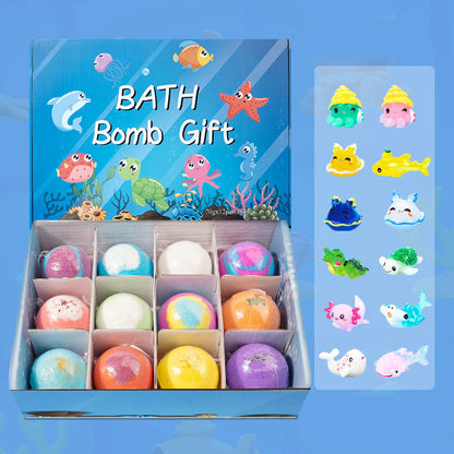 🛁 60% RABATT! 🎁 12-delars Badbombspresentpaket för Barn – Färgglada, Doftande & Hudvänliga ✨