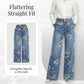 🔥50 % rabatt under en begränsad tid🌸👖Raka jeans med blommönster för dam