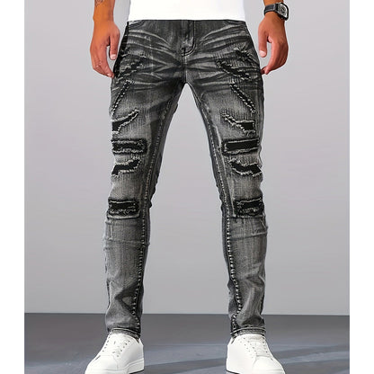 Herrens Slim Fit Destroyed Jeans