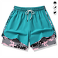Damavslappnad sportshorts med inbyggt underlägg