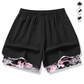 Damavslappnad sportshorts med inbyggt underlägg