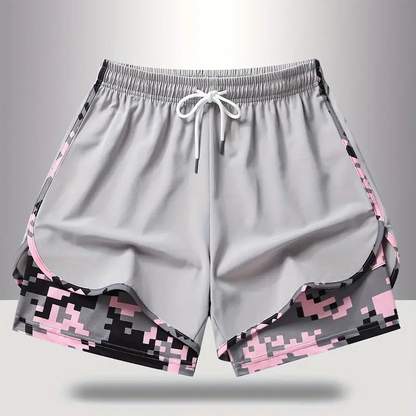Damavslappnad sportshorts med inbyggt underlägg