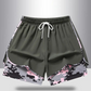 Damavslappnad sportshorts med inbyggt underlägg