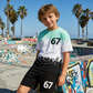 Pojkars set med 3D-tryckt t-shirt och shorts