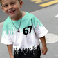 Pojkars set med 3D-tryckt t-shirt och shorts