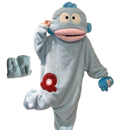 Elegans behöver inga ord 🐟Mjuk pyjamas i korallfleece med figurer🧸