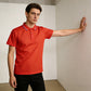 Mäns klassiska kortärmade tröja med krage