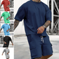 Herrarnas Casual Set med Kortärmat T-Shirt och Shorts