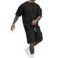 Herrarnas Casual Set med Kortärmat T-Shirt och Shorts
