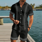 👕 50% RABATT NU! 🩳 Herrarnas Blommiga Tryck 2-Delars Set – Skjorta & Shorts, Andningsbar & Justerbar Midja 🏖️
