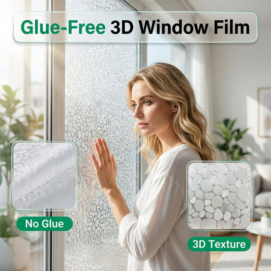3D-fönsterfilm med statisk hållkraft