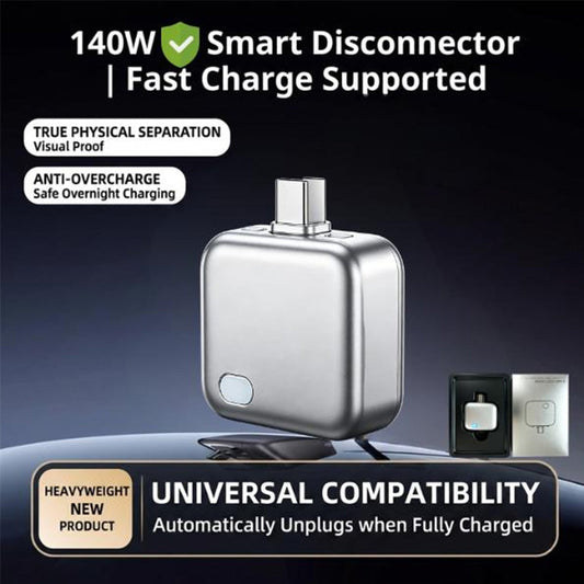 ⚡ 140 W snabbladdare ✅ AI-styrd automatisk avstängning och batteriskydd | Säker laddning över natten 🔋