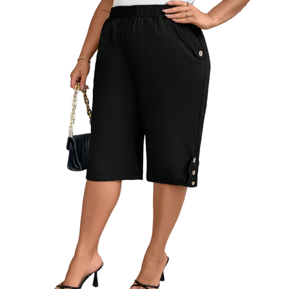 👖 50% RABATT NU! 🌸 Kvinnors Elastisk Midja Capribyxor – Bekväm Passform, Casual & Lätt Att Dra På – Vardaglig Sommarstapel ☀️