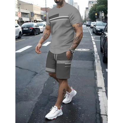 🔥50% RABATT NU!🔥 2-delat set med T-shirt och shorts för män