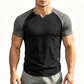 👕 TIDSBEGRÄNSAD 60% RABATT! ✨ Herr V-ringad Raglan T-shirt – Snabbtorkande, Slim Fit, Tvåfärgad 🏋️