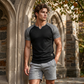 👕 TIDSBEGRÄNSAD 60% RABATT! ✨ Herr V-ringad Raglan T-shirt – Snabbtorkande, Slim Fit, Tvåfärgad 🏋️