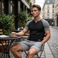 👕 TIDSBEGRÄNSAD 60% RABATT! ✨ Herr V-ringad Raglan T-shirt – Snabbtorkande, Slim Fit, Tvåfärgad 🏋️