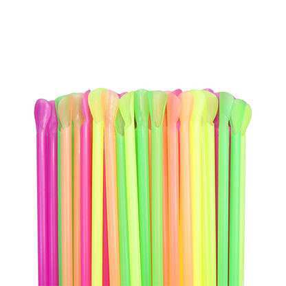 🍹Endast under en begränsad tid: 50 % rabatt🍹🌈Färgglada sugrör i form av plastskedar för smoothies