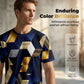 Herr T-shirt med 3D Geometriskt Tryck och Rund Hals